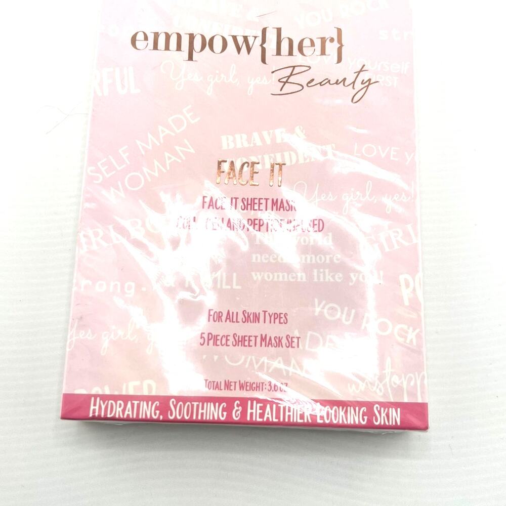 Empow{her} Beauty Face It 5 Piece Sheet Mask Set collagen peptides hydrating